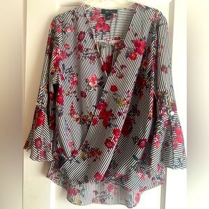 BCX multicolor high low blouse